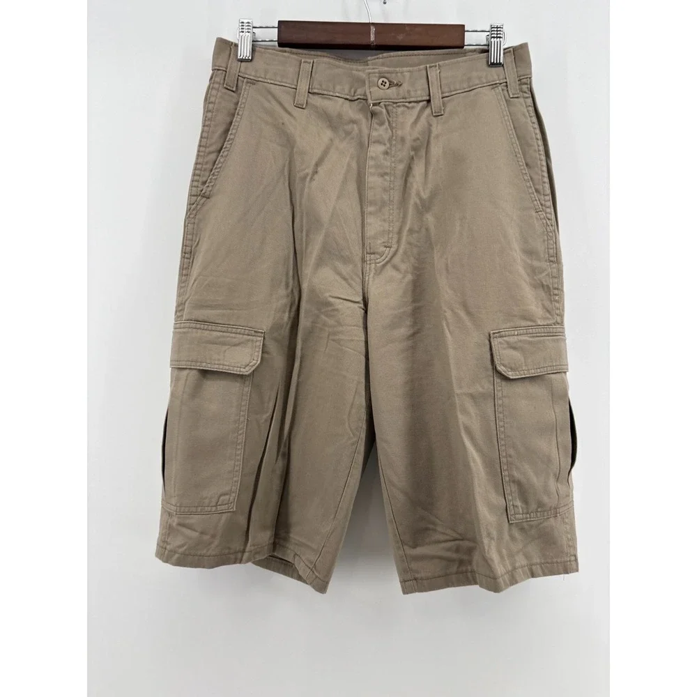 Dickies Mens Cargo Shorts Khaki Tan Twill Loose Fit Flat Front Street Y2K 31 NWT